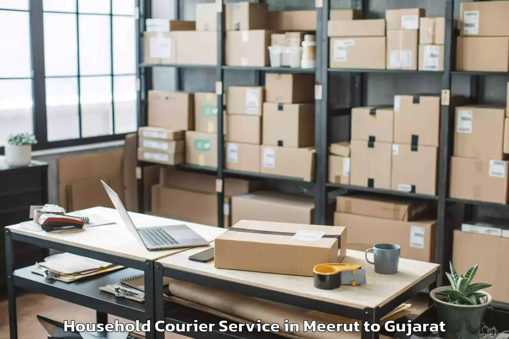 Quality Meerut to Bhavnagar Airport Bhu Household Courier